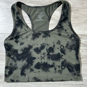 EVOLUTION AND CREATION EVCR Olive Green Black Tie Dye Racerback Athletic Tank M